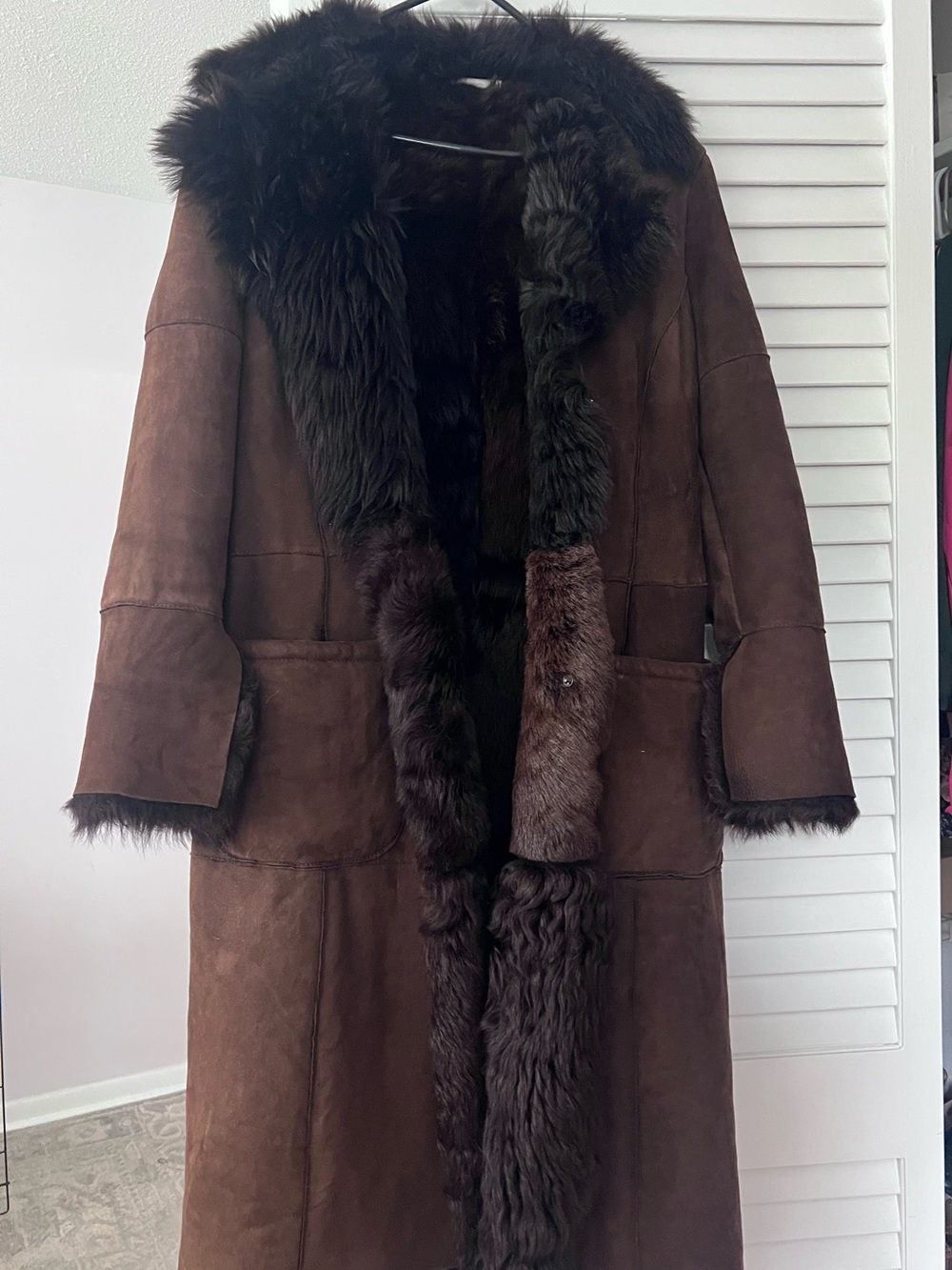 Blur Vera Pelle Italian Real Leather Shearling Coat